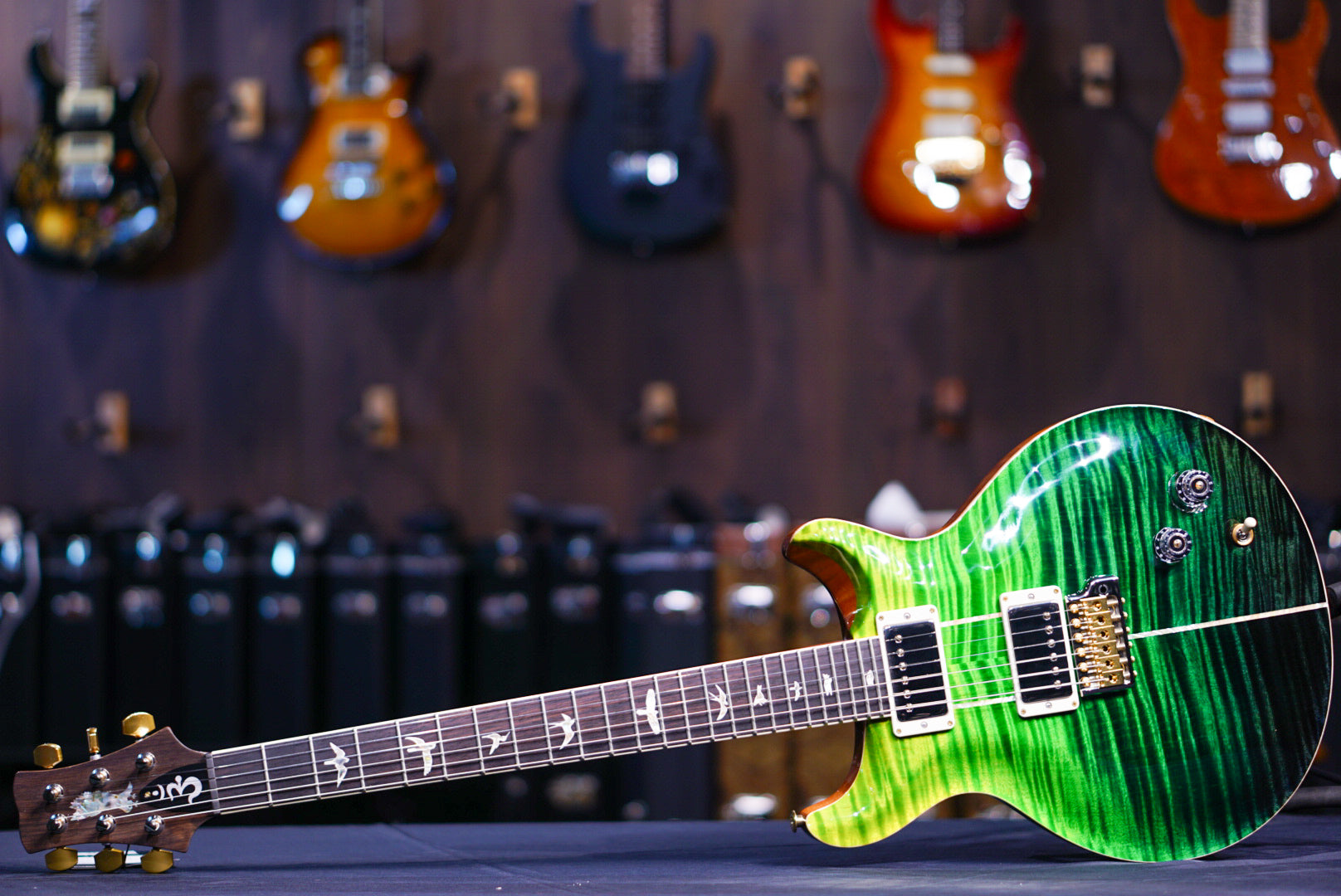 PRS Santana retro green fade 10 top 0361273 - HIENDGUITAR PRS GUITAR