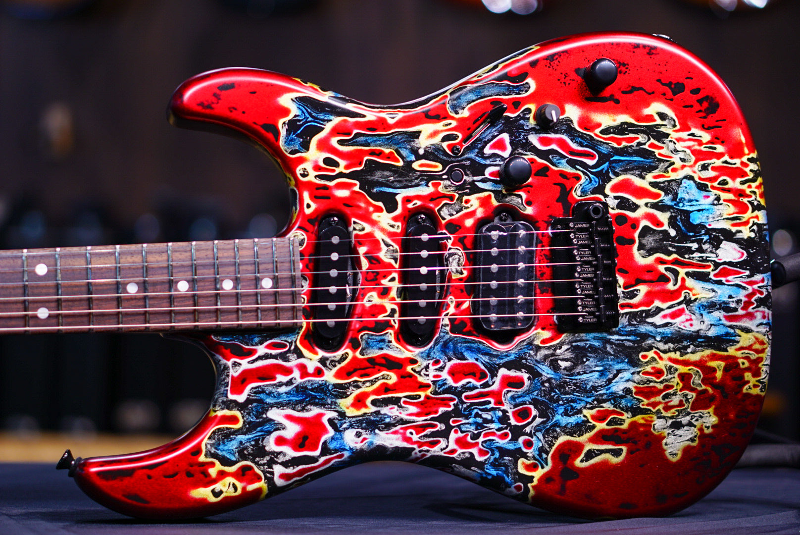 James tyler Studio Elite HD rear route burning water 23329 - HIENDGUITAR James Tyler GUITAR