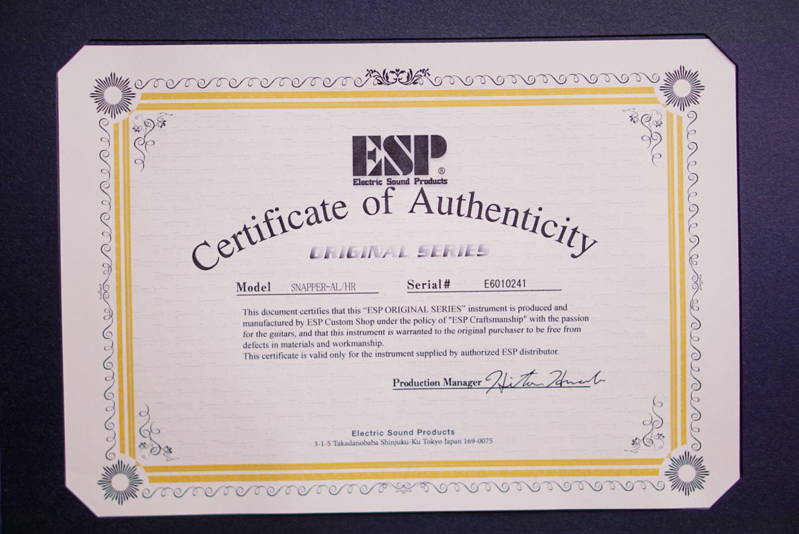 ESP Original snapper AL/HR Glitter storm black E6010241