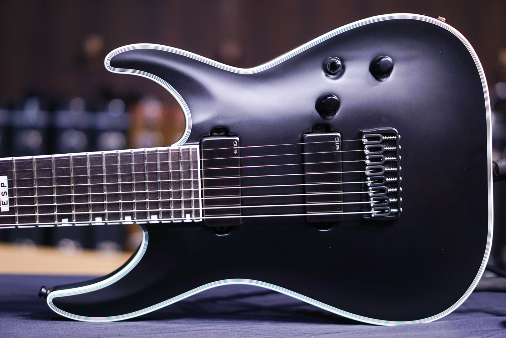 ESP E-II HRF NT-8 BARITONE black satin ES7914223 - HIENDGUITAR ESP GUITAR