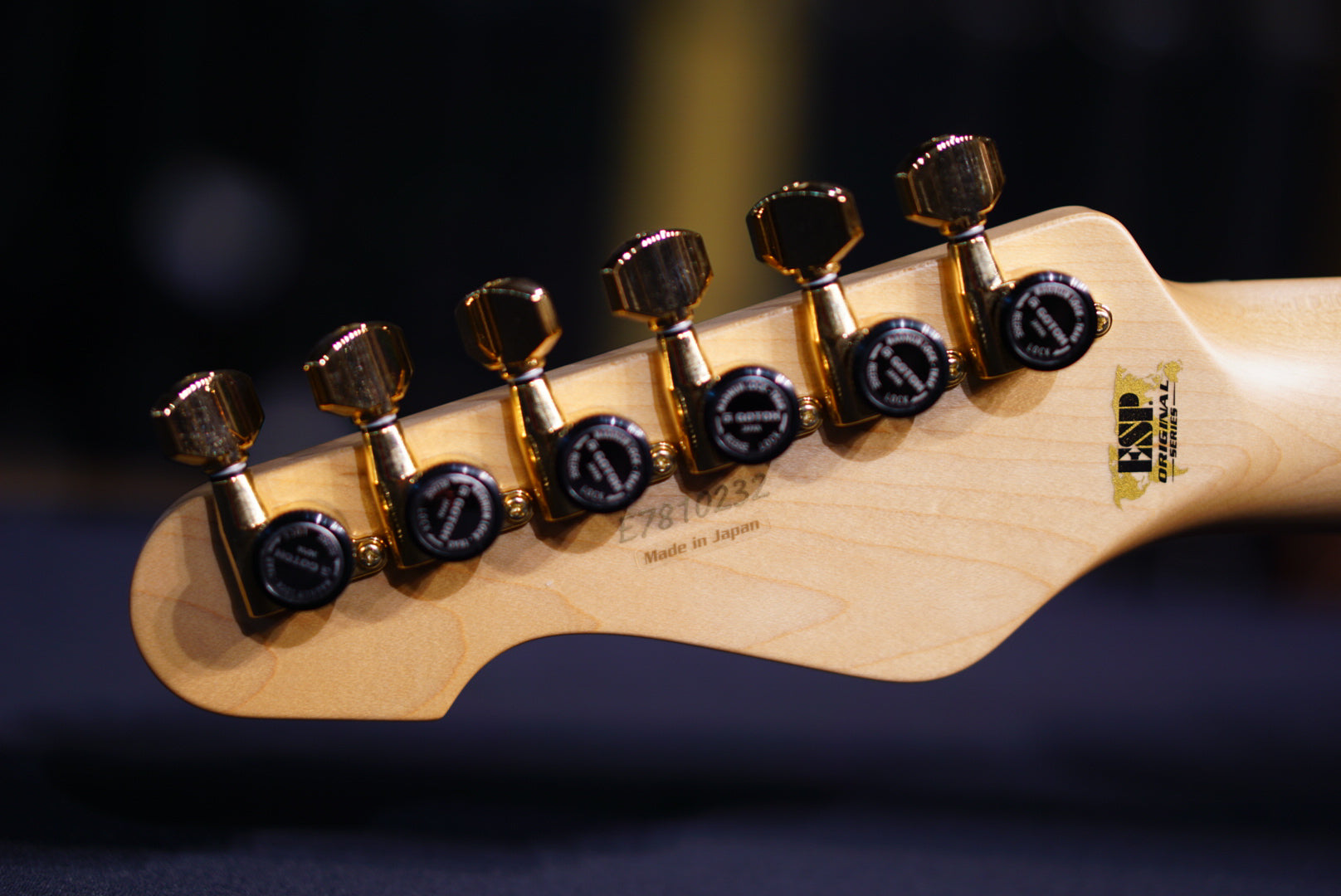 ESP SNAPPER AS BR DRIFTWOOD SERIES black w gold filler E7810232 - HIENDGUITAR ESP GUITAR