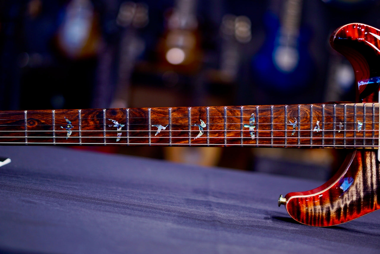 PRS DGT Wood Library Charcoal Cherry Stain Flame Neck 0413765