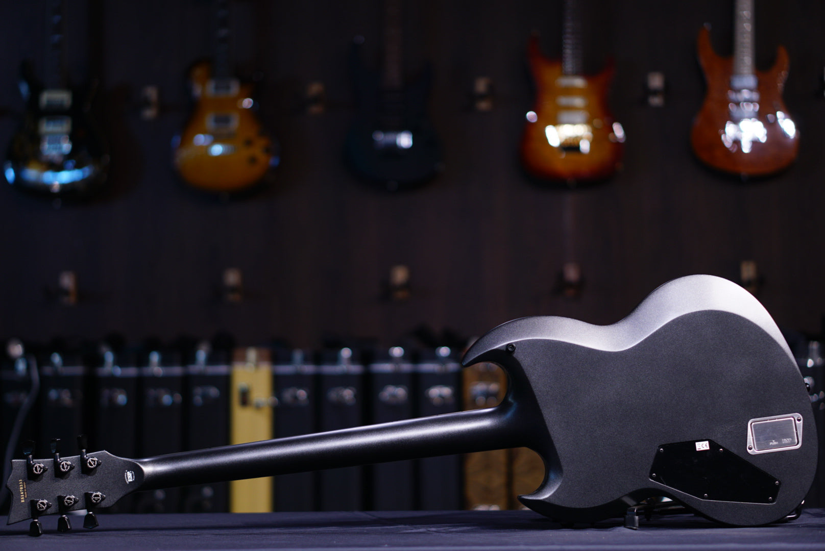 ESP E-II Viper Baritone Charcoal Metallic Satin ES1470233 - HIENDGUITAR E-II GUITAR