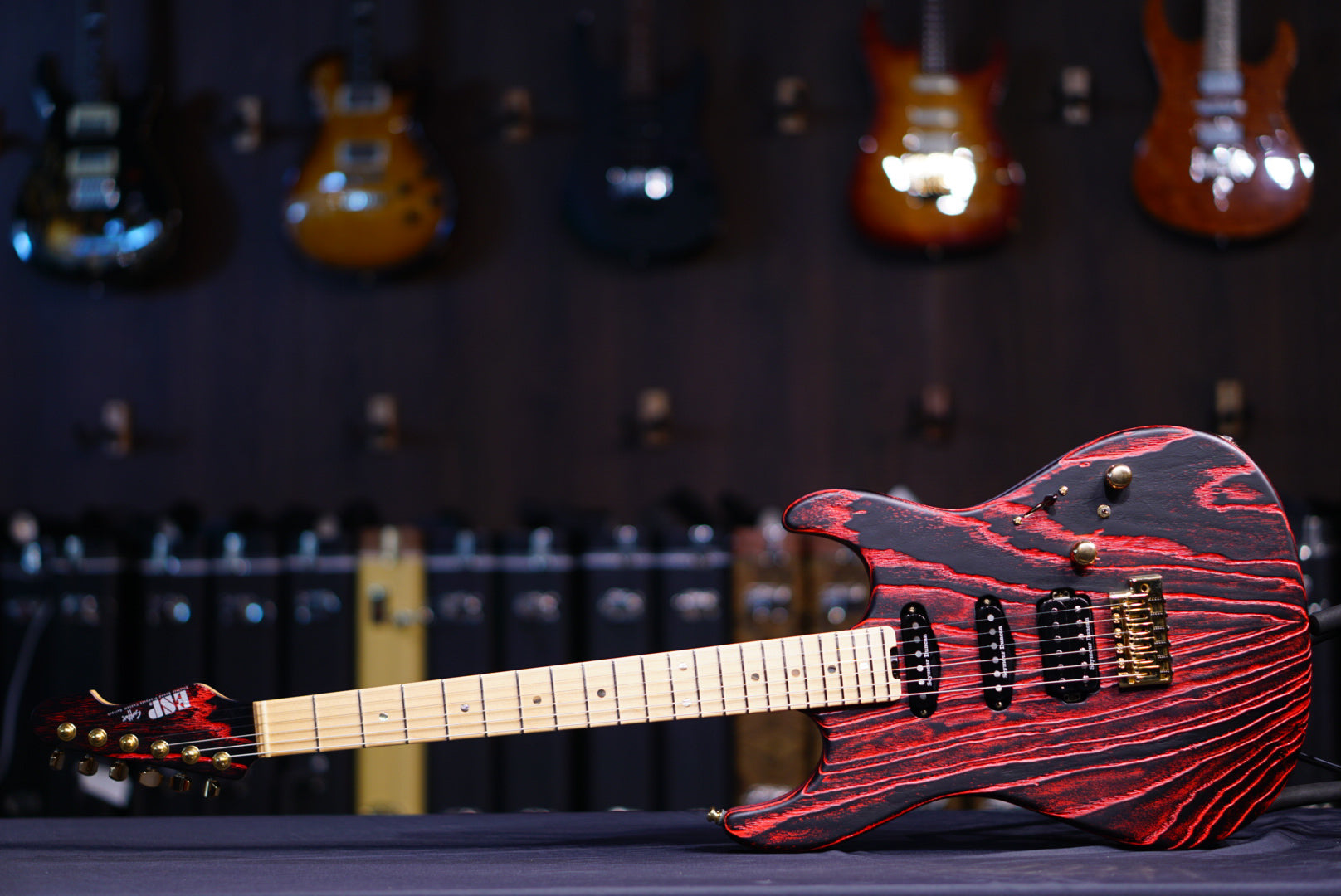 ESP SNAPPER AS BR DRIFTWOOD SERIES black w lava filler E1610232 - HIENDGUITAR ESP GUITAR