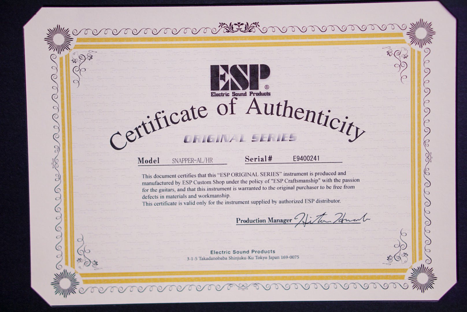 ESP Original snapper AL/HR Glitter Storm Violet E9400241