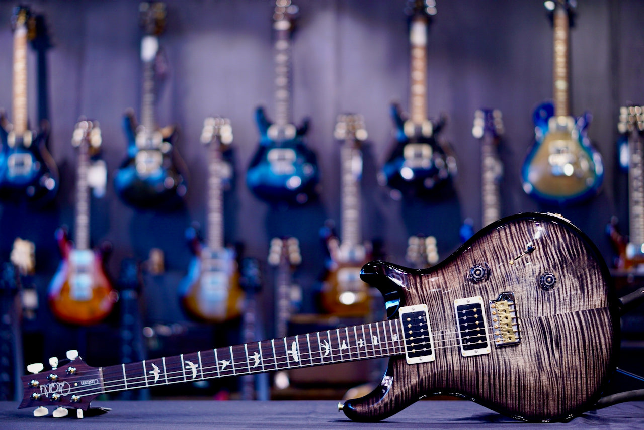 PRS Custom 24 Charcoal Wraparound Smokeburst 10 Top 0416209