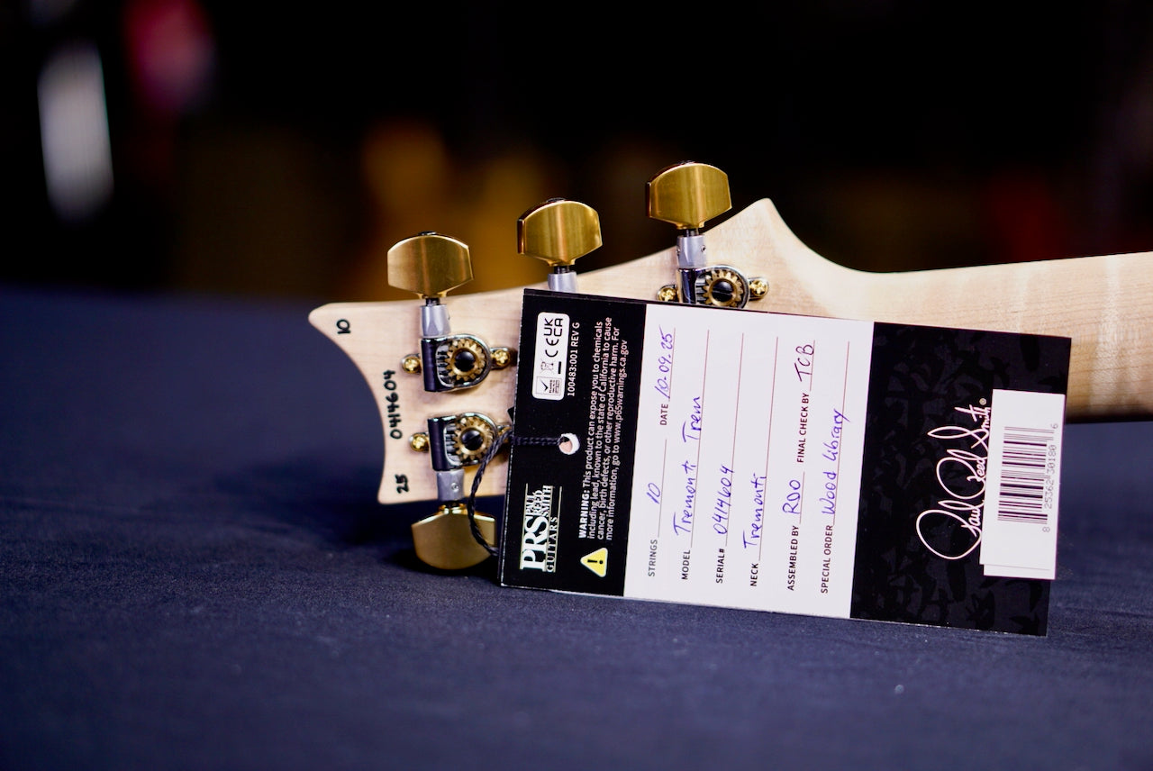 PRS Tremonti Wood Library Artist Neck Custom River Blue Choco back 0414604