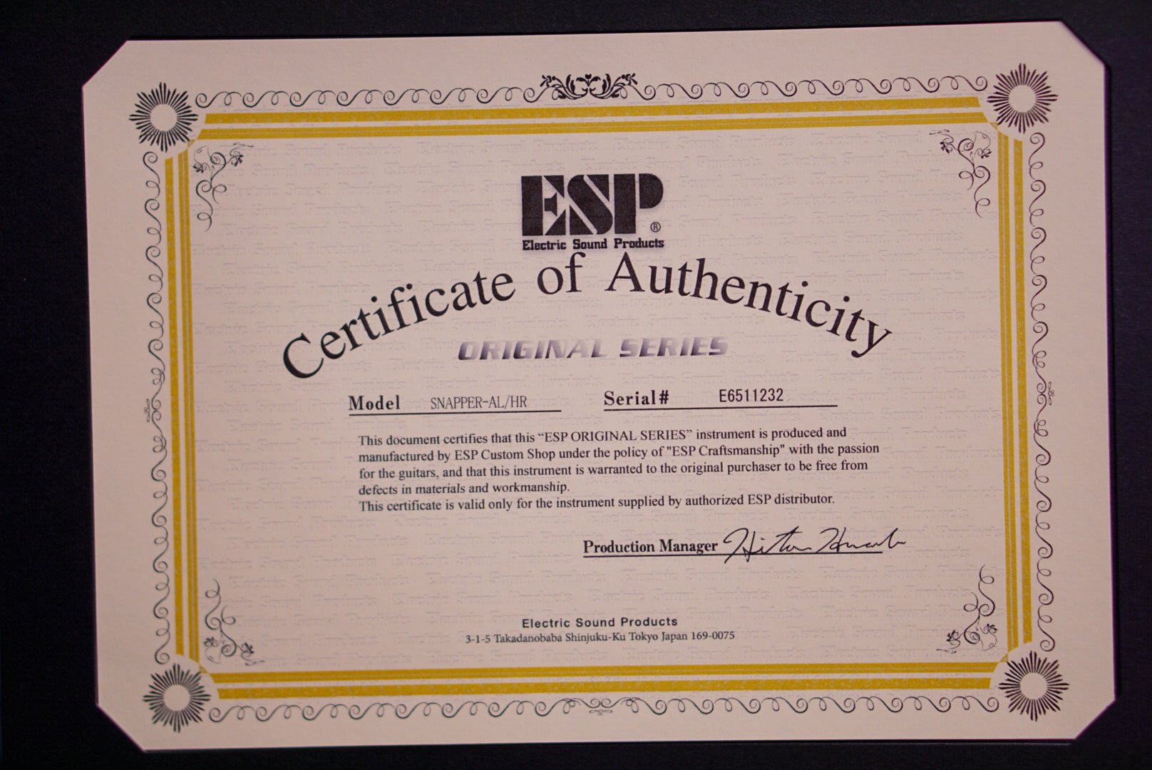 ESP Original snapper AL/HR Rusty Iron E6511232