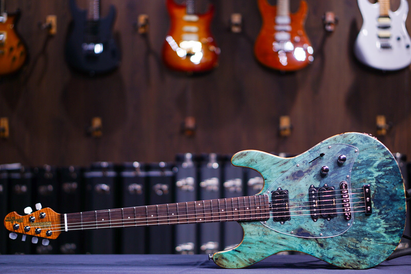 Ernie ball Musicman BFR Steve Morse Y2D Jade Burl D00962 - HIENDGUITAR musicman guitar