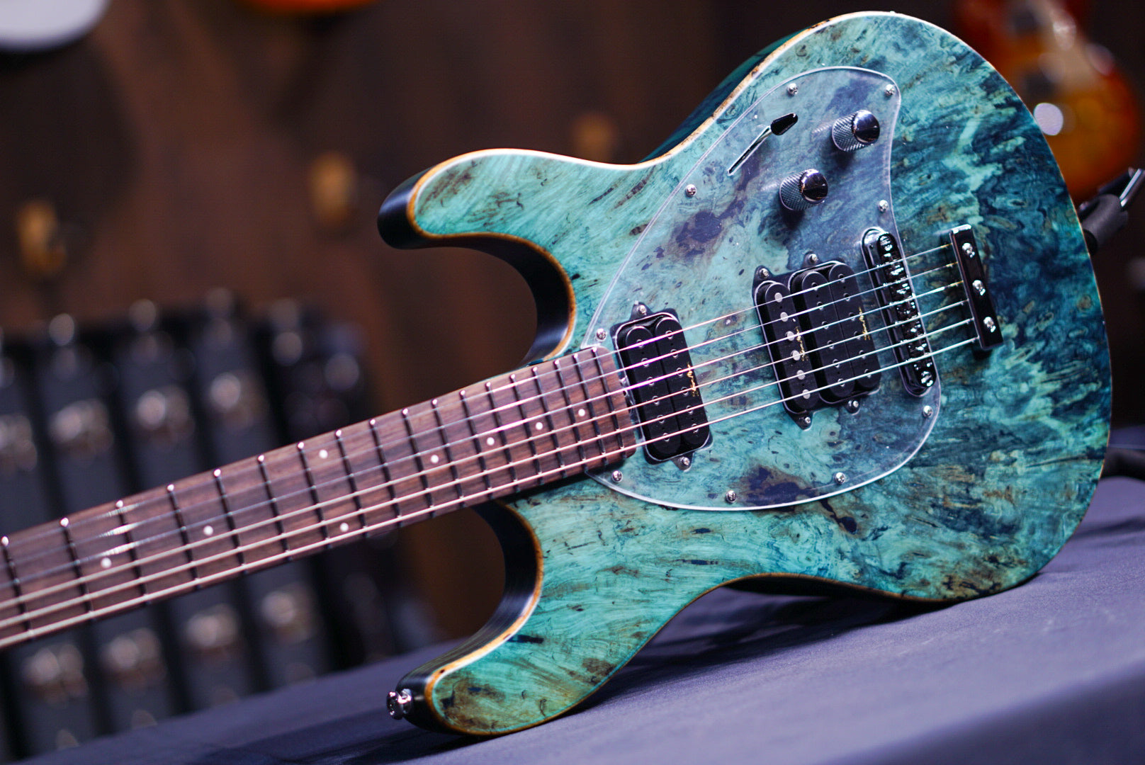 Ernie ball Musicman BFR Steve Morse Y2D Jade Burl D00962 - HIENDGUITAR musicman guitar