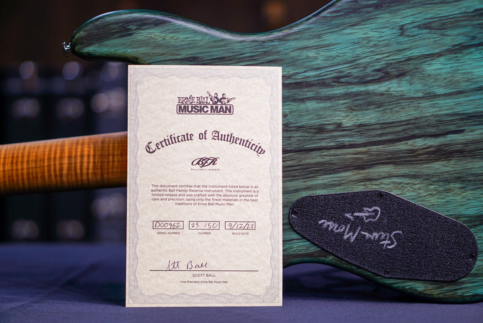 Ernie ball Musicman BFR Steve Morse Y2D Jade Burl D00962 - HIENDGUITAR musicman guitar