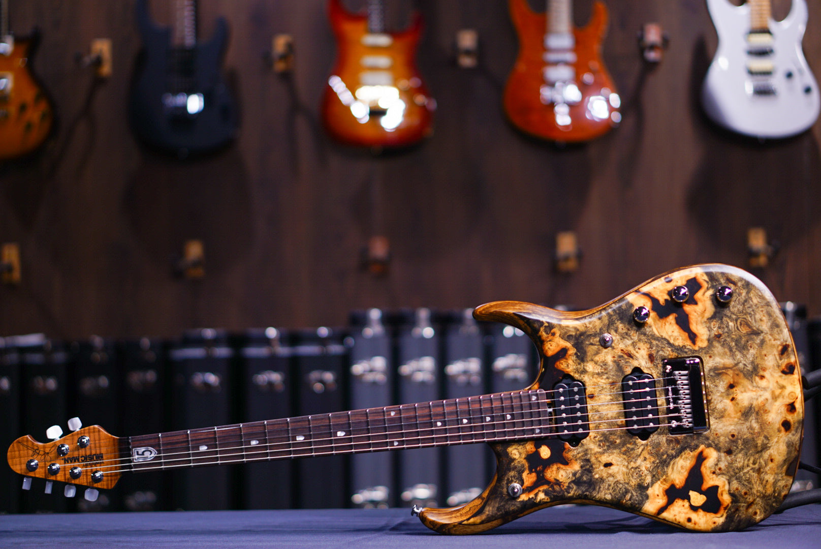 Ernie Ball Music Man JP15 - Butterscotch Burl BFR D00086 - HIENDGUITAR Musicman GUITAR