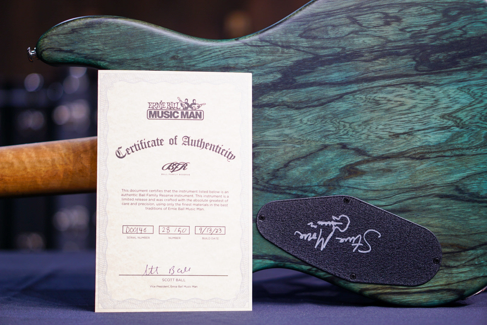 Ernie ball Musicman BFR Steve Morse Y2D Jade Burl D00146 - HIENDGUITAR musicman guitar