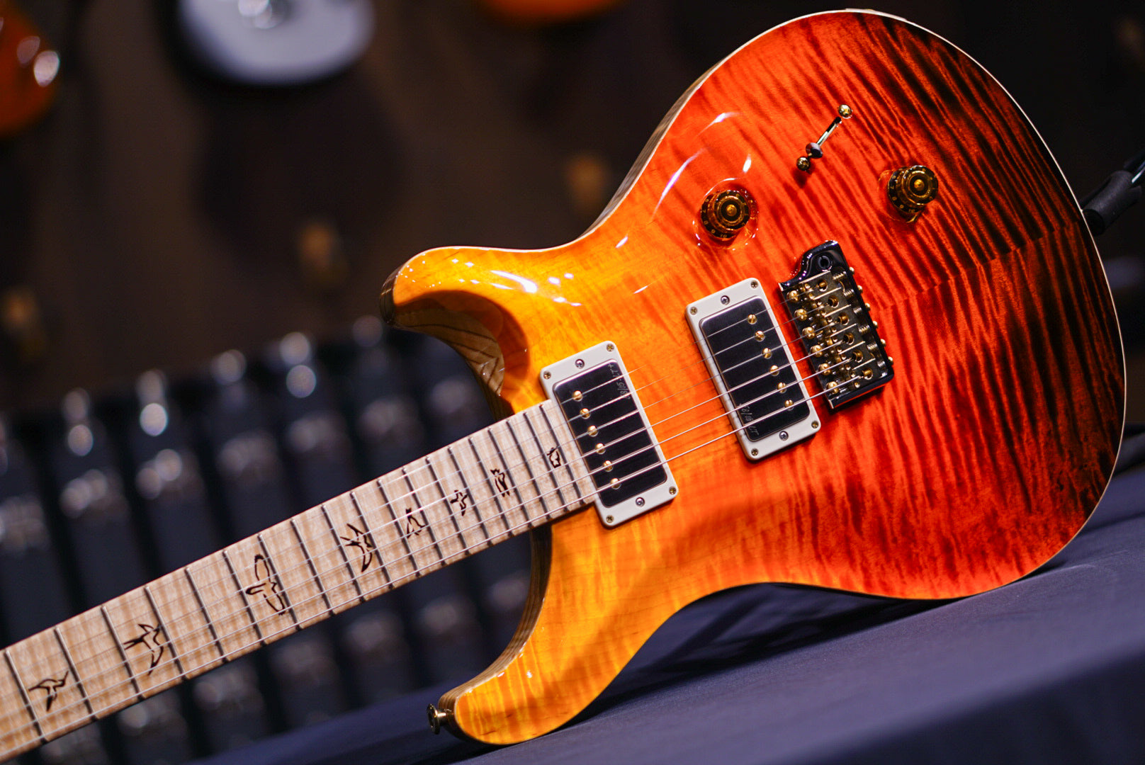 PRS Custom 24 wood library orange fade 0369345 - HIENDGUITAR PRS GUITAR