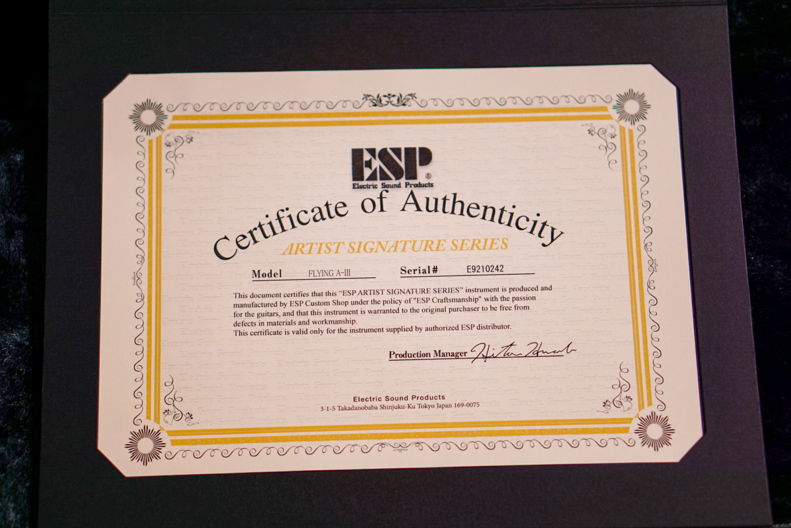 ESP FLYING A-III Toshihiko Takamizawa THE ALFEE E9210242