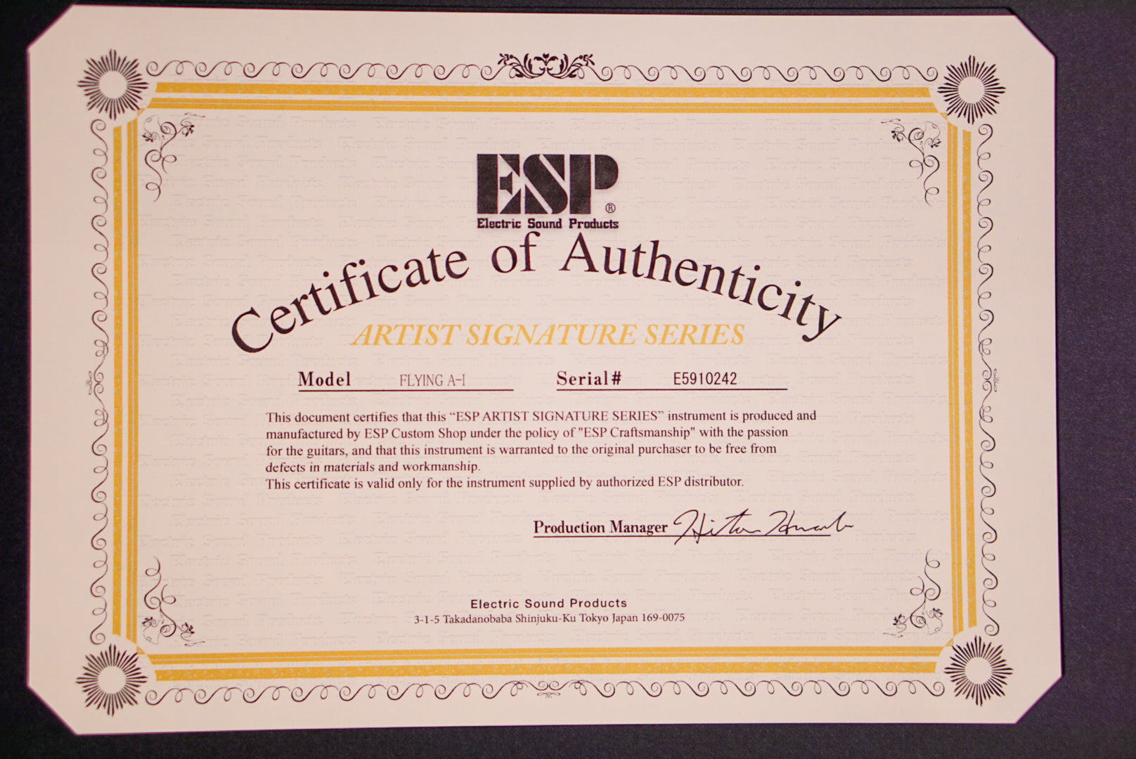 ESP FLYING AI Toshihiko Takamizawa THE ALFEE E5910242