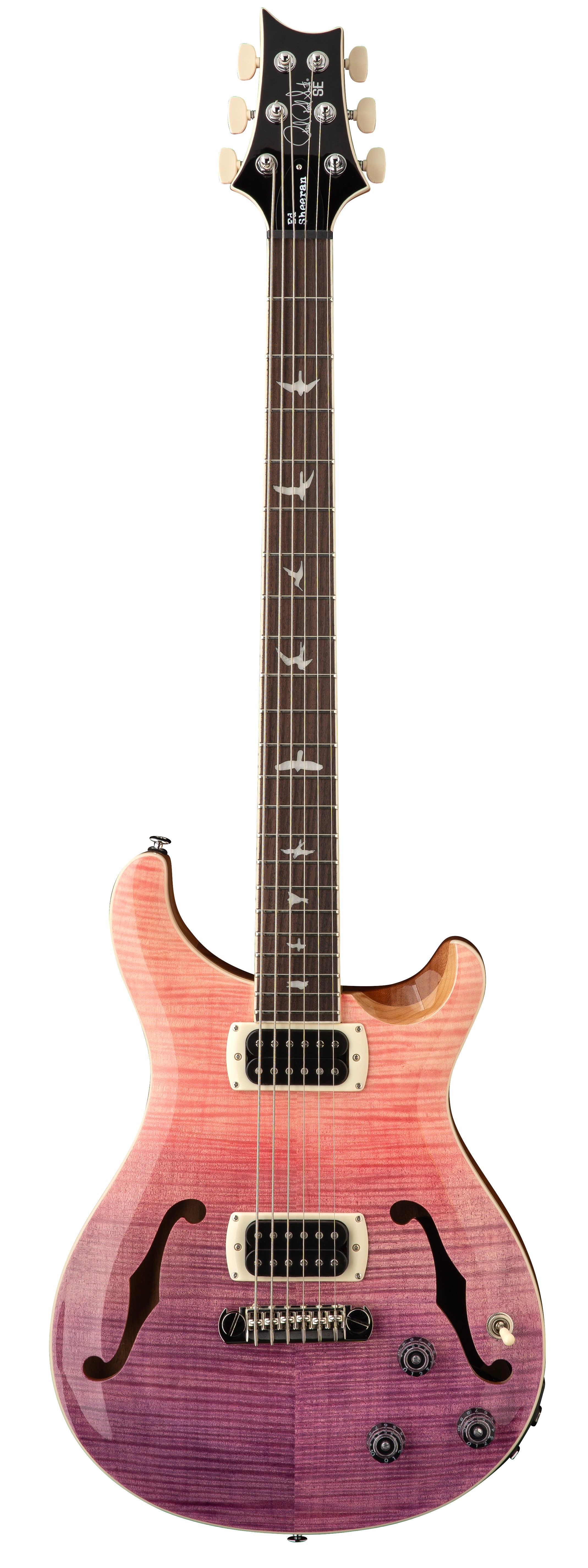 PRS SE Ed Sheeran Hollowbody I Baritone Piezo Pink Purple Fade