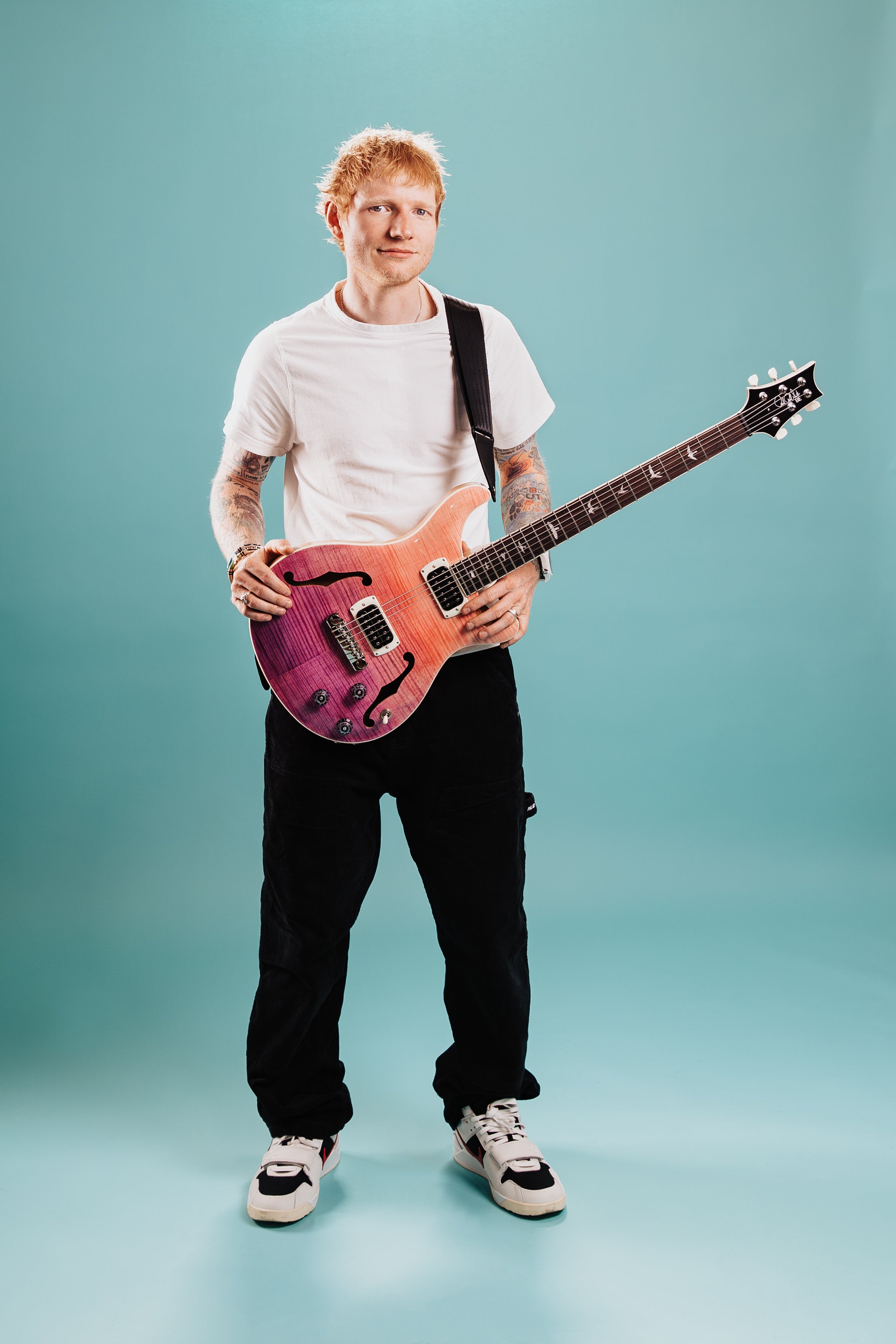 PRS SE Ed Sheeran Hollowbody I Baritone Piezo Pink Purple Fade
