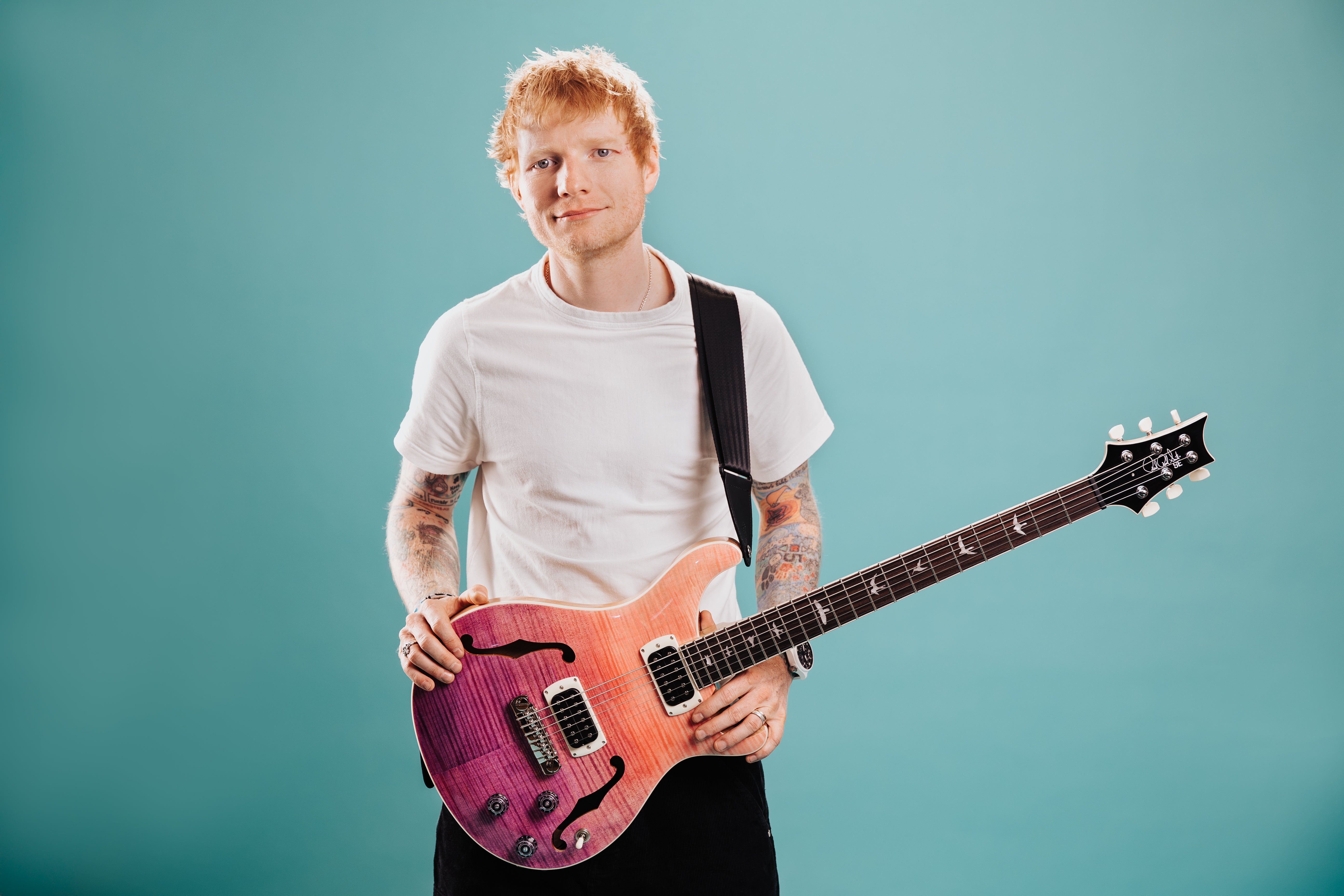 PRS SE Ed Sheeran Hollowbody I Baritone Piezo Pink Purple Fade