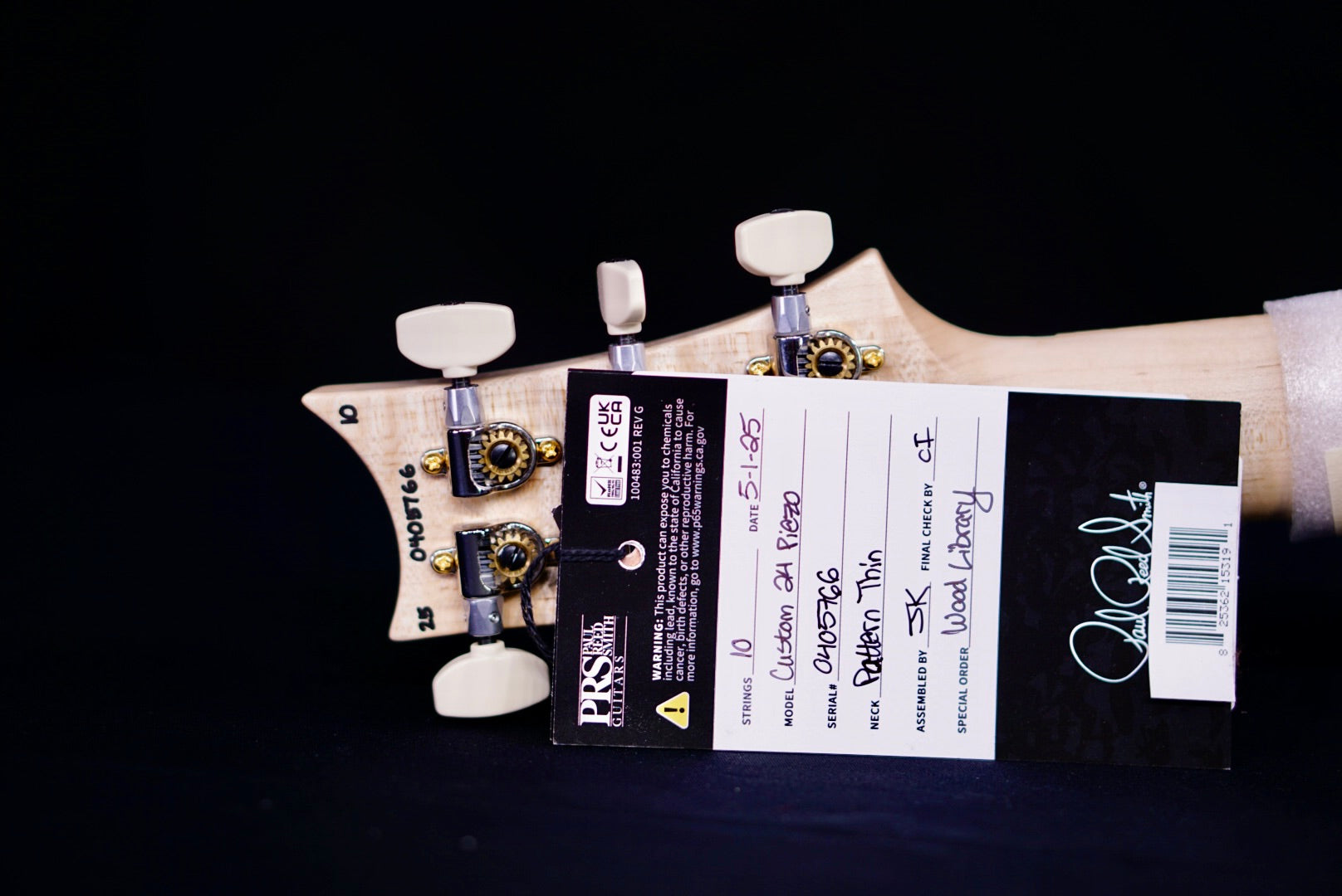 PRS Custom 24 Piezo Wood Library Artist Neck Jade 0405766