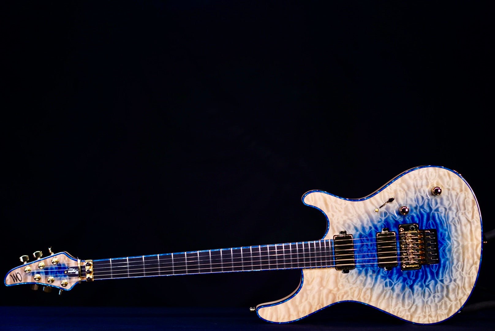 Mayones Regius Pro 6 2025 - Trans natural fade blue burst IN Gloss RF2505380