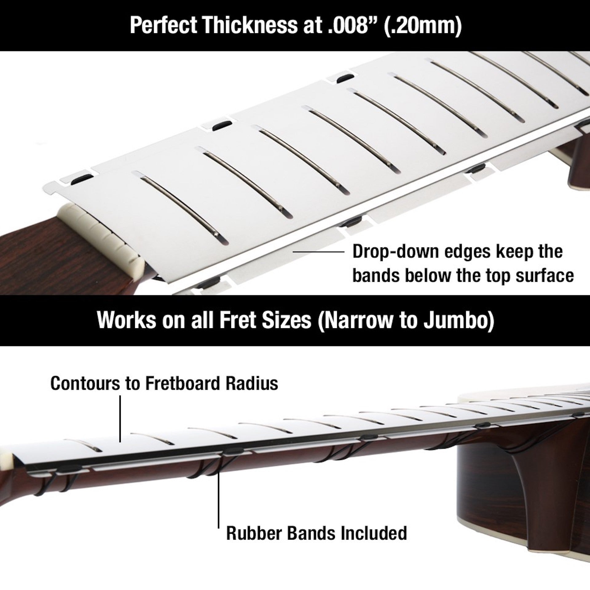 MusicNomad Fret Shield™ - Total Fretboard Protector Guard Tool for Fret Polishing on 25.34" Guitar Fret Scale (MN803) - HIENDGUITAR musicnomad musicnomad