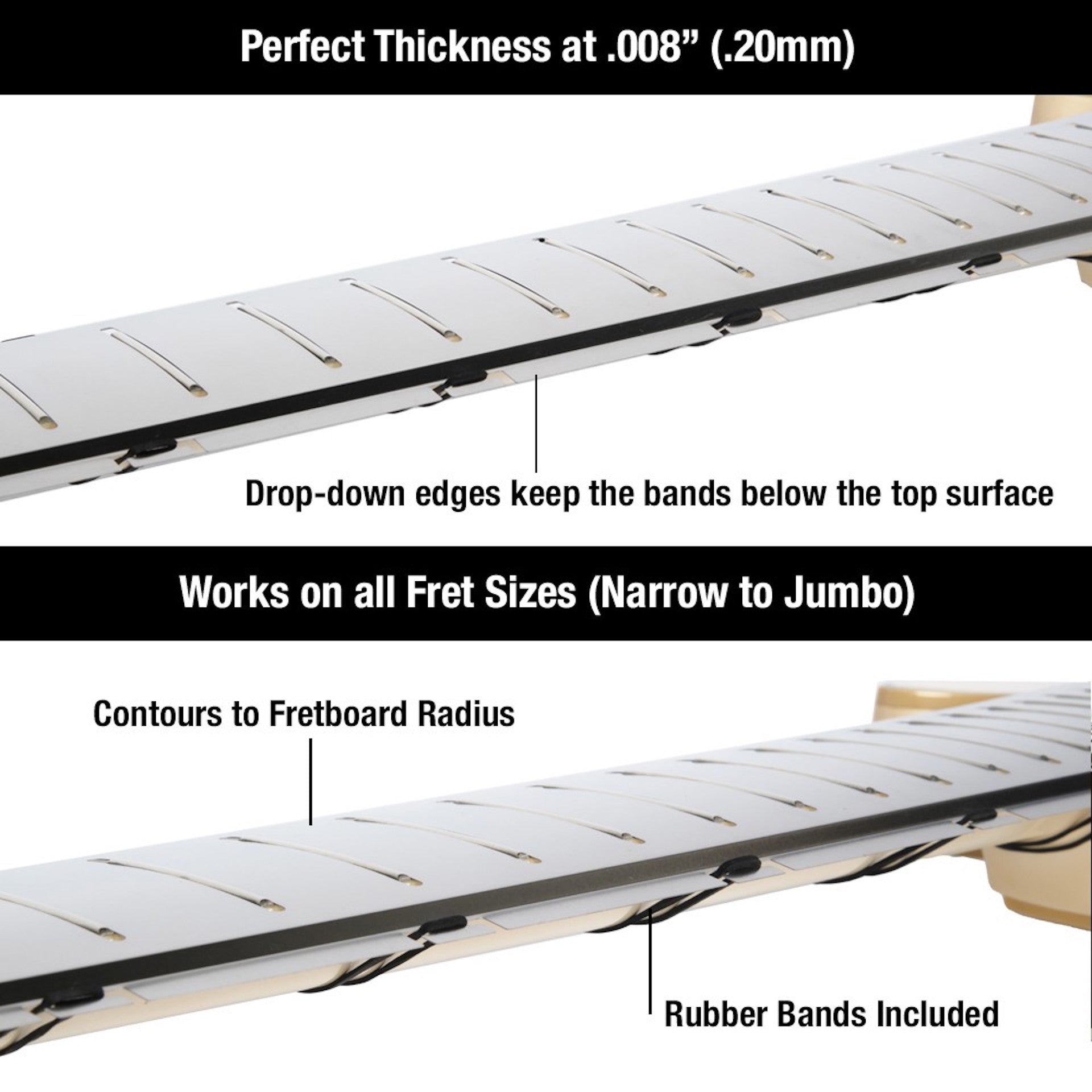 MusicNomad Fret Shield™ - Total Fretboard Protector Guard Tool for Fret Polishing on 24.75" Guitar Fret Scales - not recommended for Gibson (MN804) - HIENDGUITAR musicnomad musicnomad