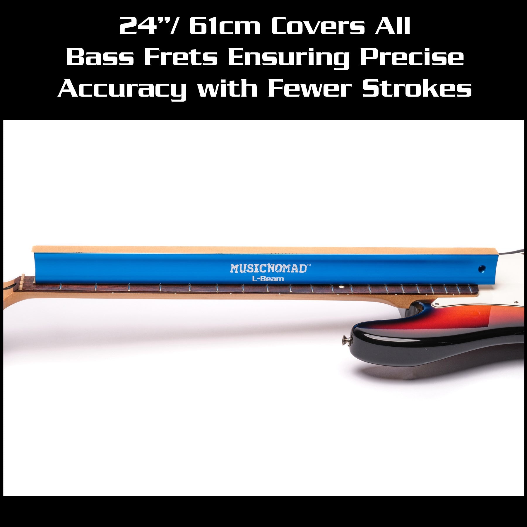 MusicNomad Fret Leveler - Leveling (L-Beam) 24" (61cm) for Bass Guitar MN812 - HIENDGUITAR musicnomad musicnomad