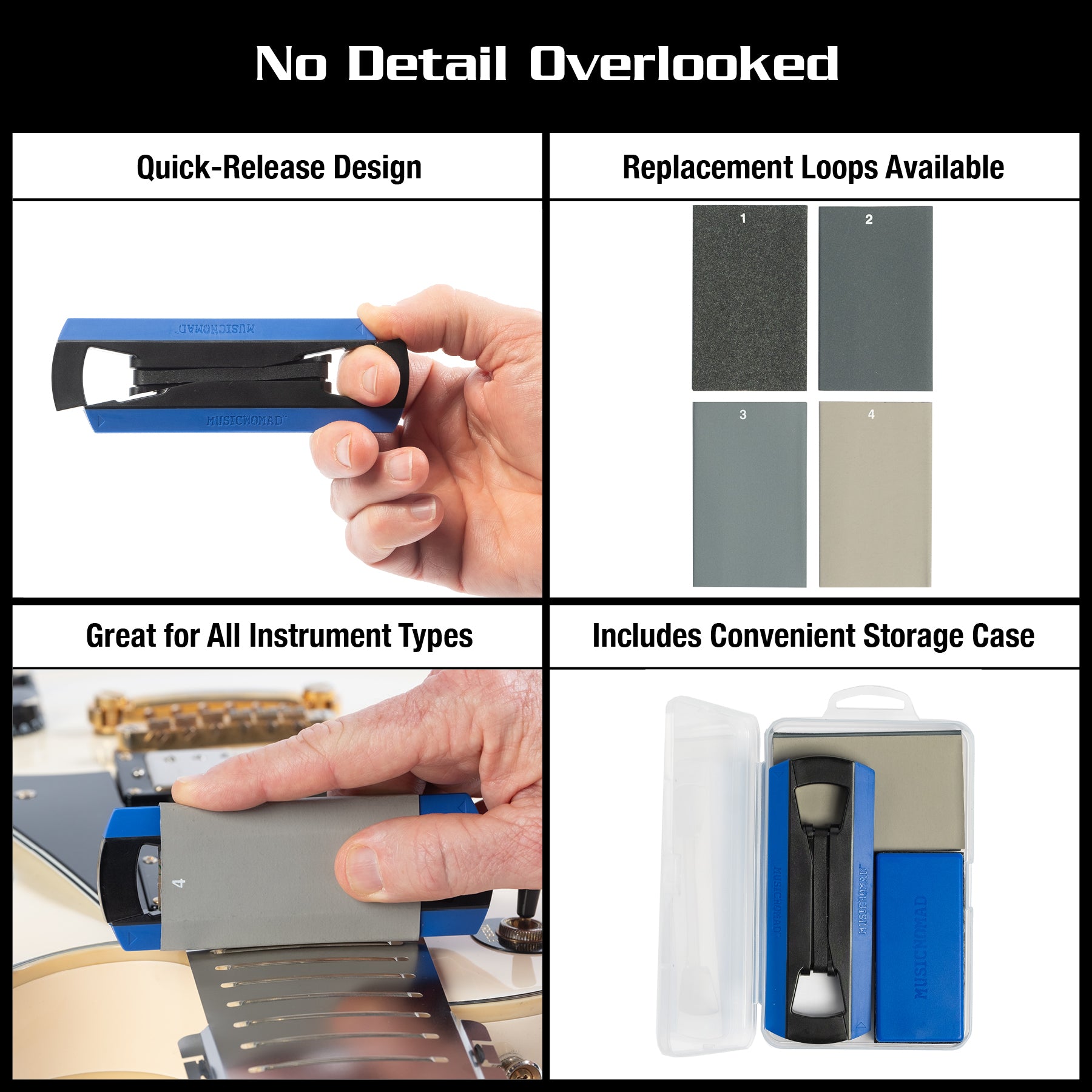 MusicNomad 6 pc. Tracers Fret Finishing Kit MN860