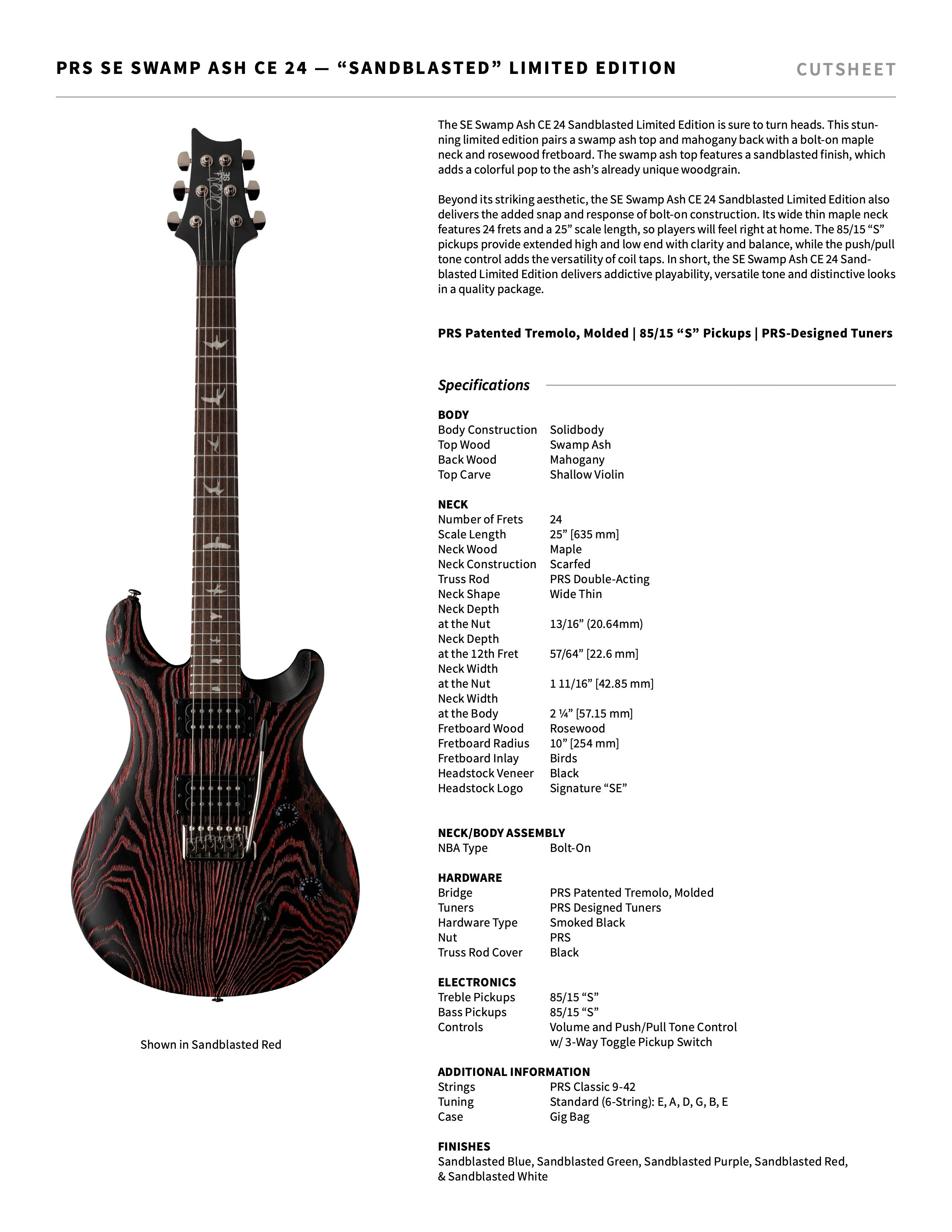 PRS SE CE 24 Sandblasted Limited Edition