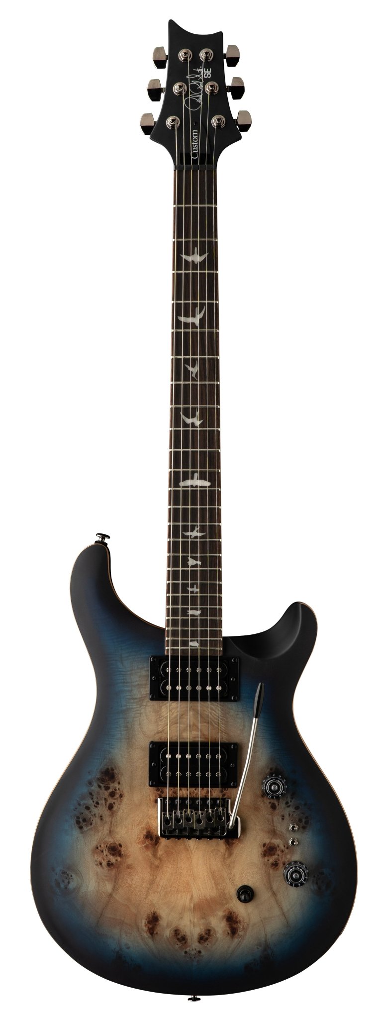 PRS SE "Exotic" Custom 24-08 Poplar Burl Lake Blue Midnight Burst