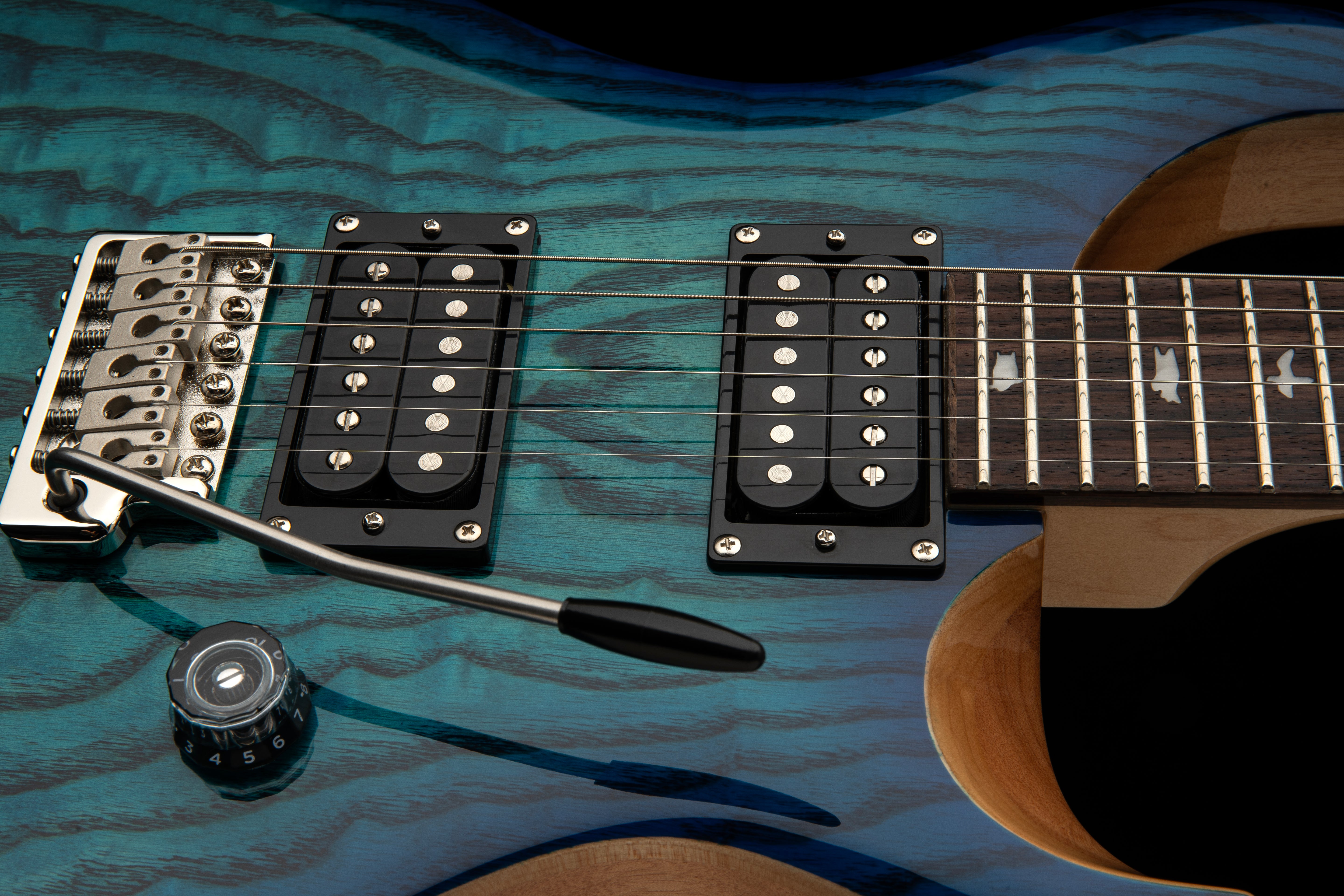 PRS SE "Exotic" Custom 24 Swamp Ash Burl Lake Blue