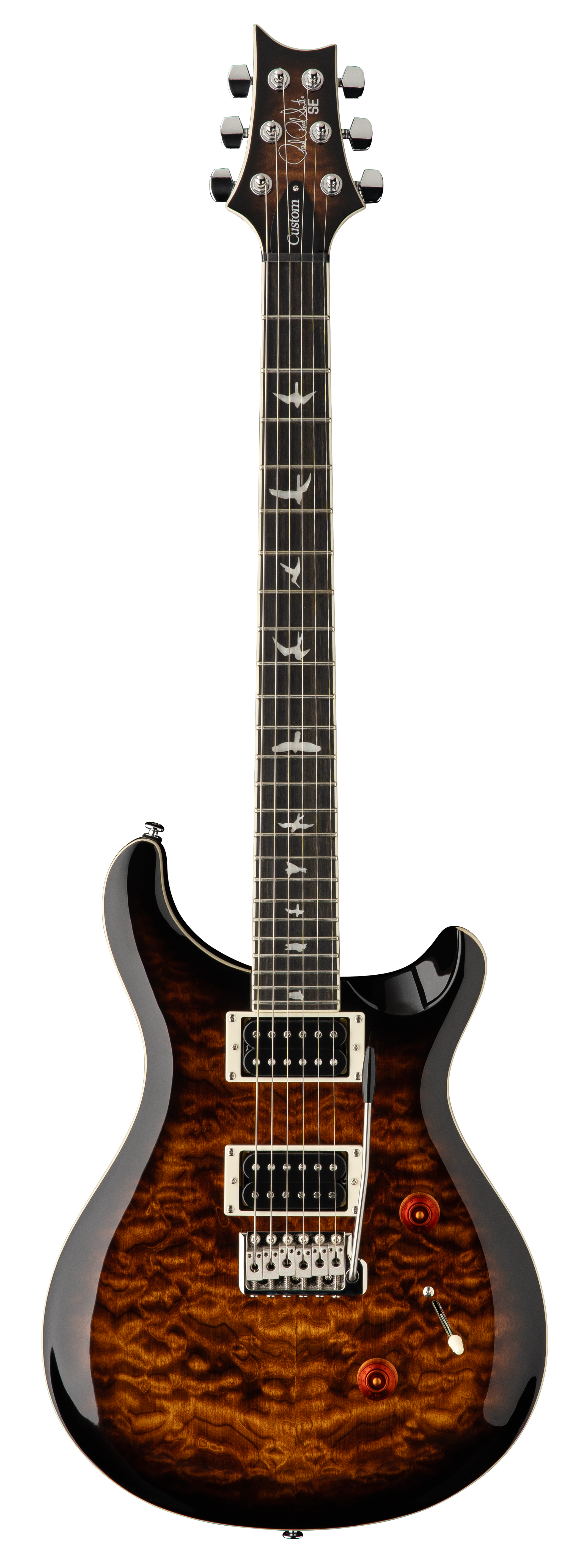PRS SE Custom 24 Quilt Black gold sunburst