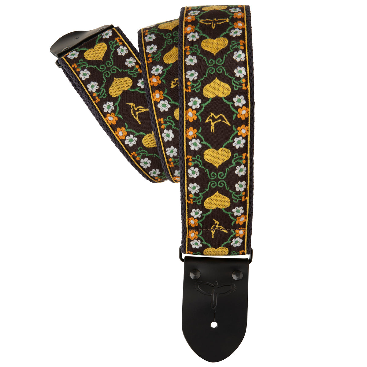 PRS 2.5” Retro Guitar Strap, Floral, Yellow 114369:035
