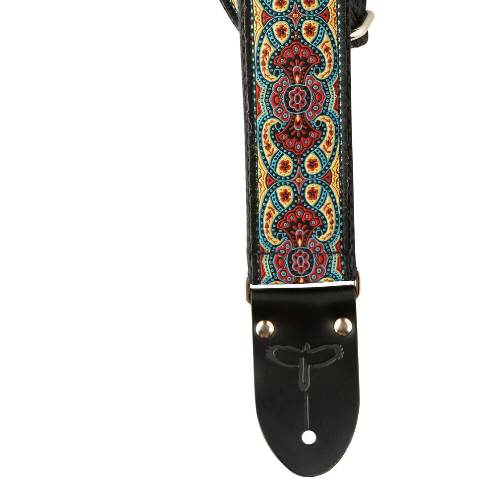 Black & Red Deluxe 2" Retro Guitar Strap - HIENDGUITAR PRS strap