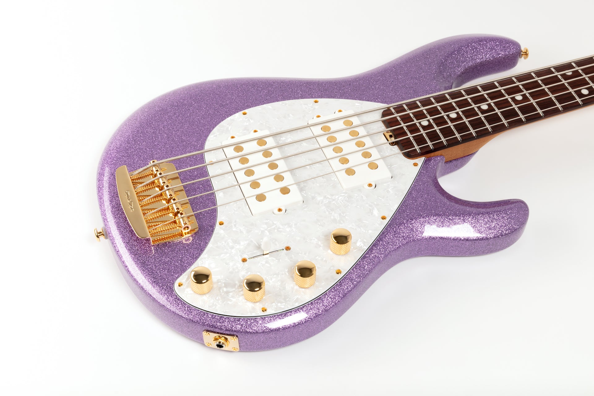Ernie Ball Music Man StingRay Special 5 HH Bass Guitar - Amethyst Sparkle with Rosewood Fingerboard F91626 - HIENDGUITAR Musicman bass
