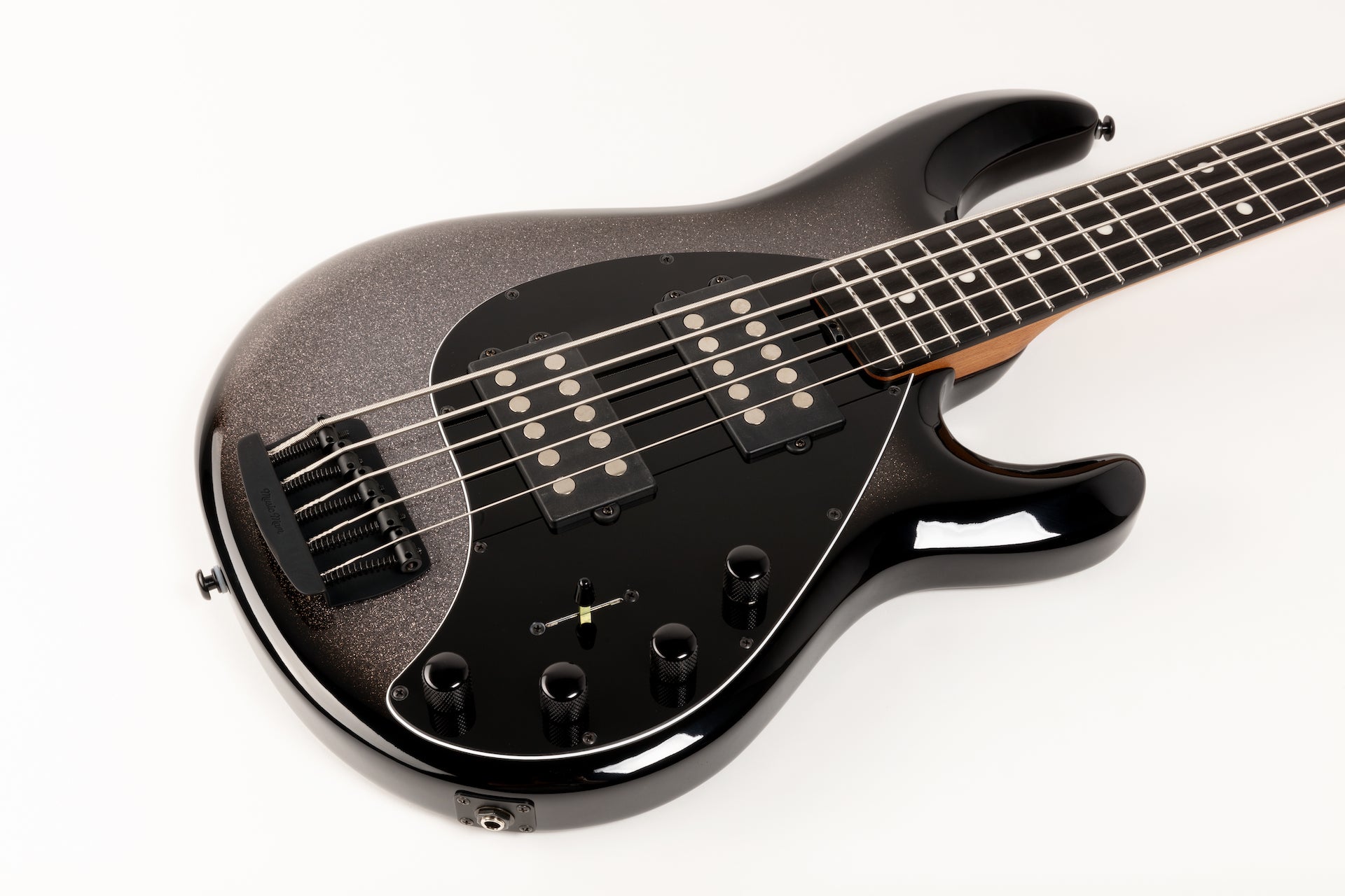 Ernie Ball Music Man StingRay Special 5 HH Bass Guitar - Smoked Chrome with Ebony F96546 Fingerboard - HIENDGUITAR Musicman bass