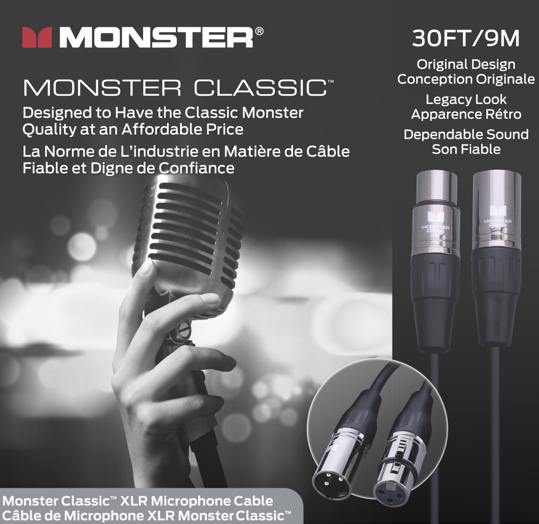 Monster® Prolink Classic™ Microphone Cable Monstercable 30ft(9m) - HIENDGUITAR.COM