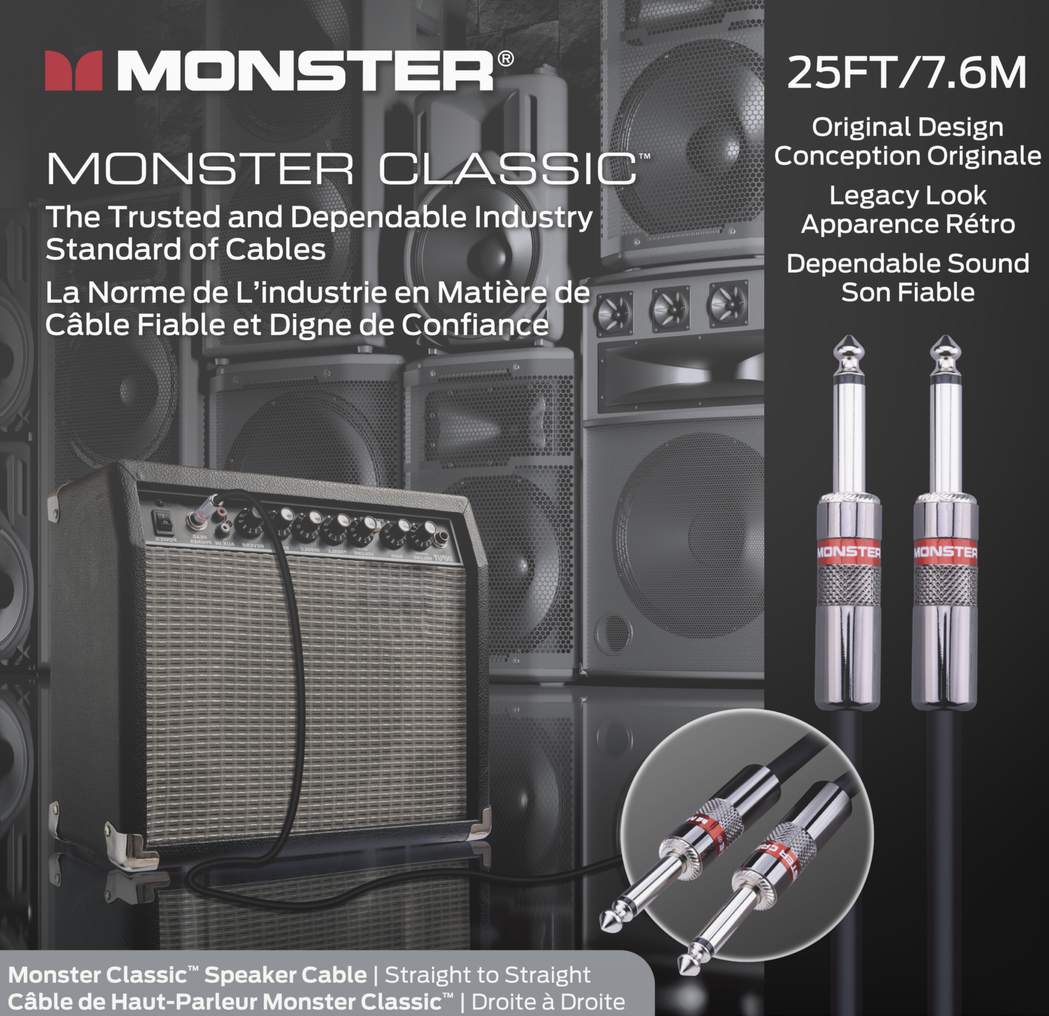Monster® Prolink Monster Classic™ Speaker Cable - HIENDGUITAR 25ft(7.6m) 25ft(7.6m) Monstercable Cable