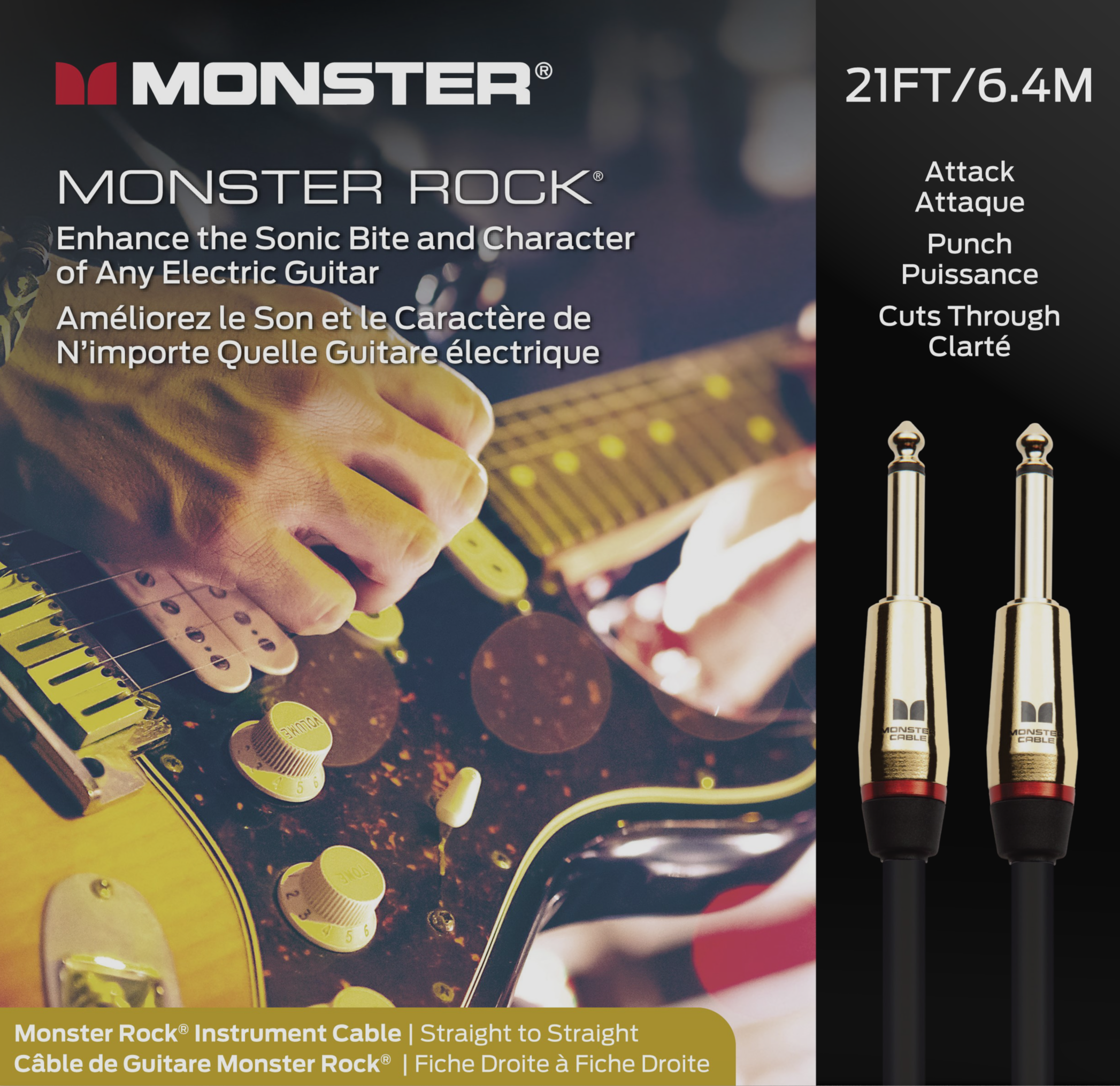Monster® Prolink Rock Instrument Cable - HIENDGUITAR 21ft(6.4m) / Straight-straight 21ft(6.4m) Monstercable Cable