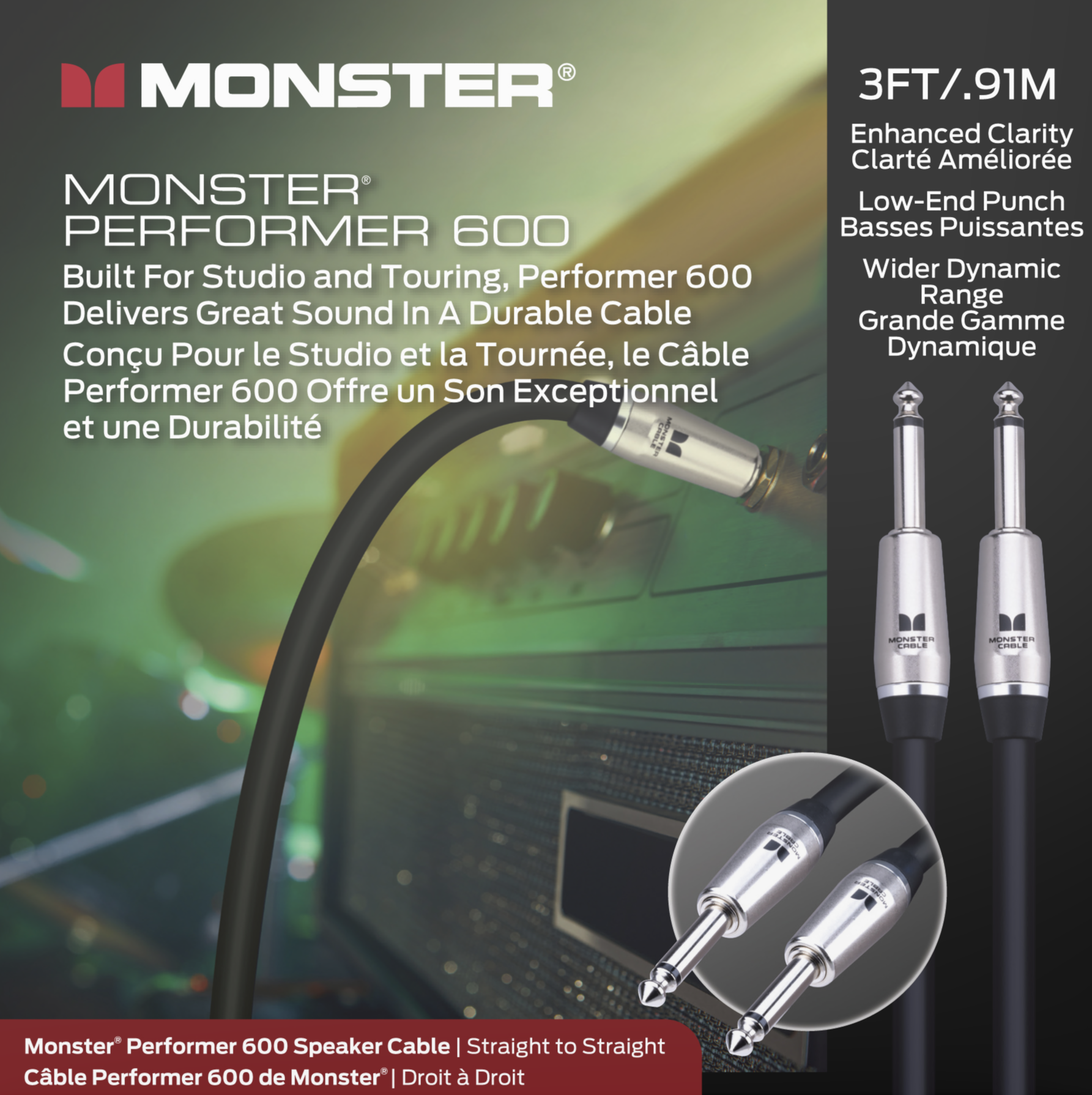 Monster® Prolink Performer™ 600 Speaker Cable - HIENDGUITAR 3ft(.91m) 3ft(.91m) Monstercable Cable