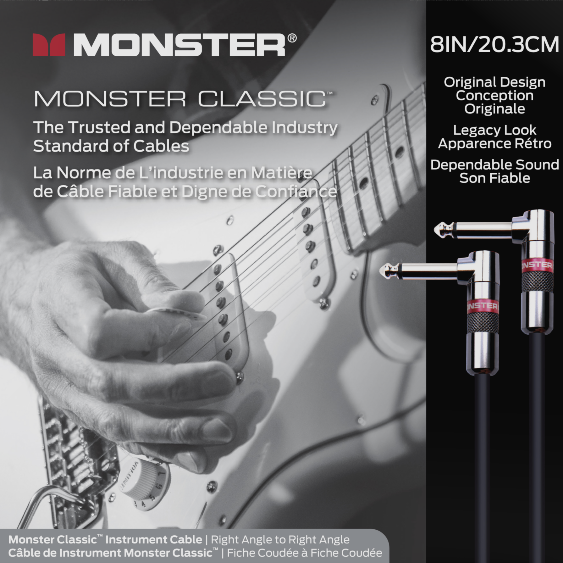 Monster® Prolink Classic™ Instrument Cable Monstercable 3ft(.91m) / Straight-straight - HIENDGUITAR.COM