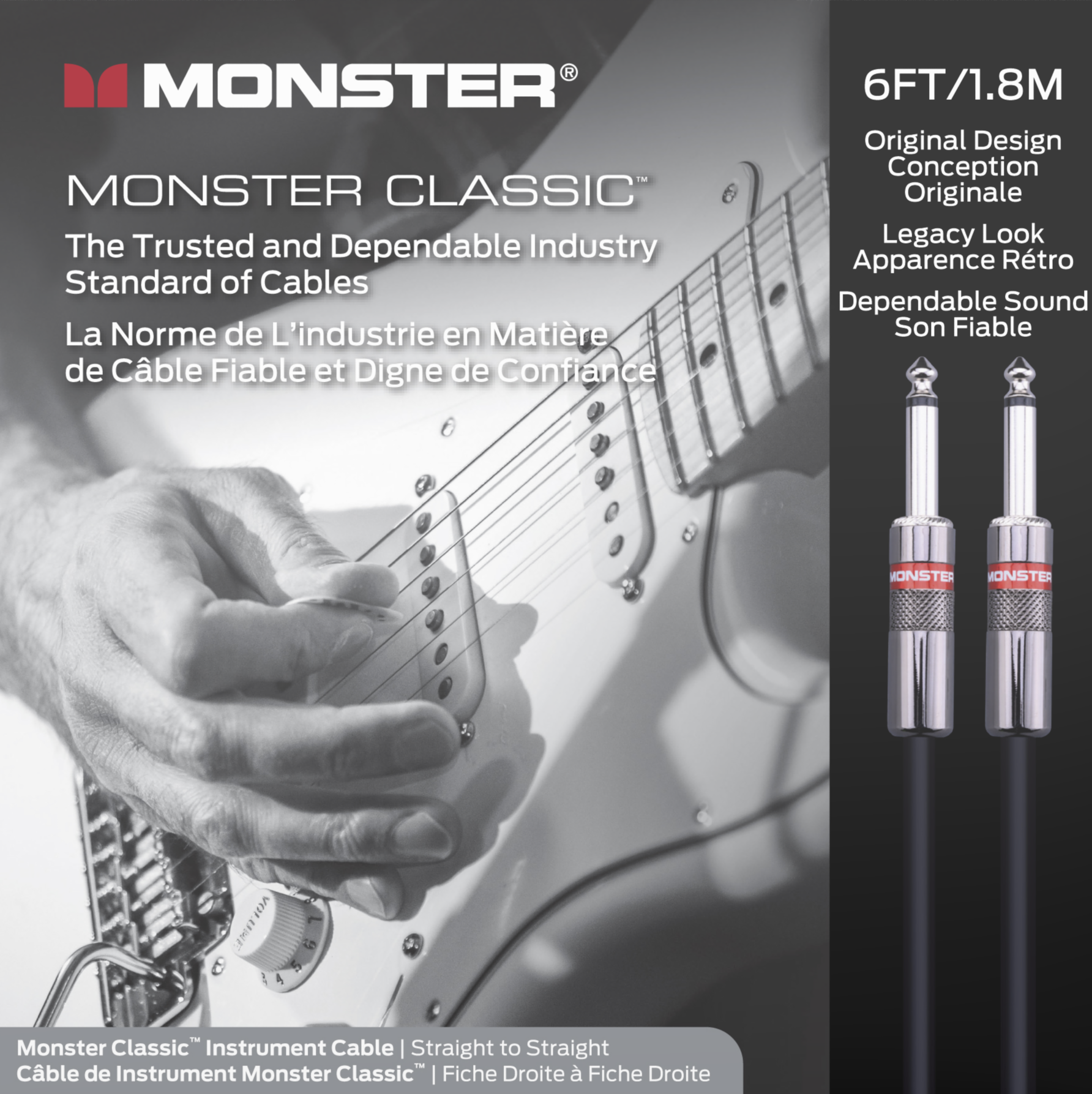 Monster® Prolink Classic™ Instrument Cable Monstercable 6ft(1.8m) / Straight-straight - HIENDGUITAR.COM