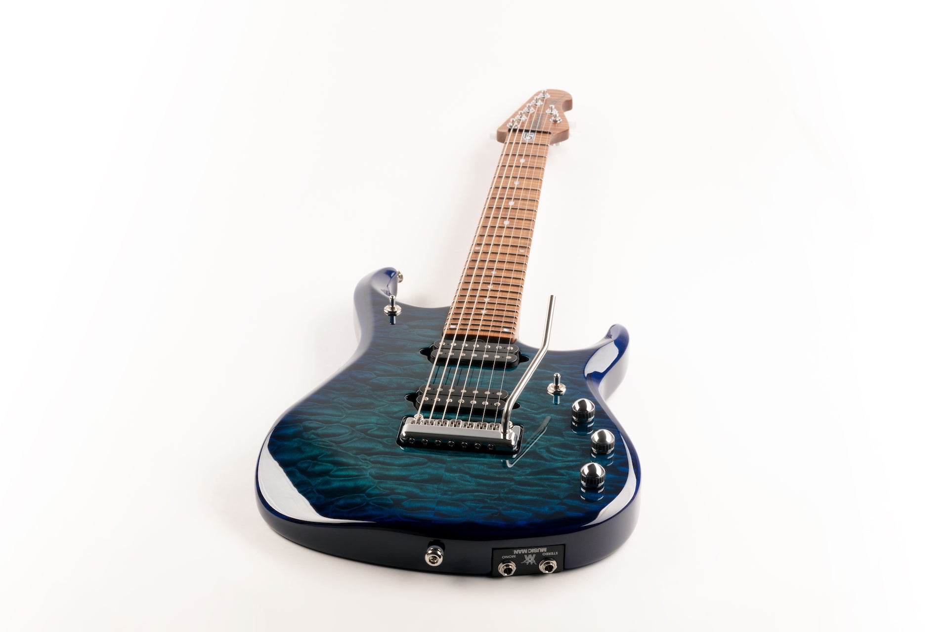 Ernie Ball Music Man JP15 7 Electric Guitar - Cerulean Paradise Quilt F94598 - HIENDGUITAR Musicman GUITAR