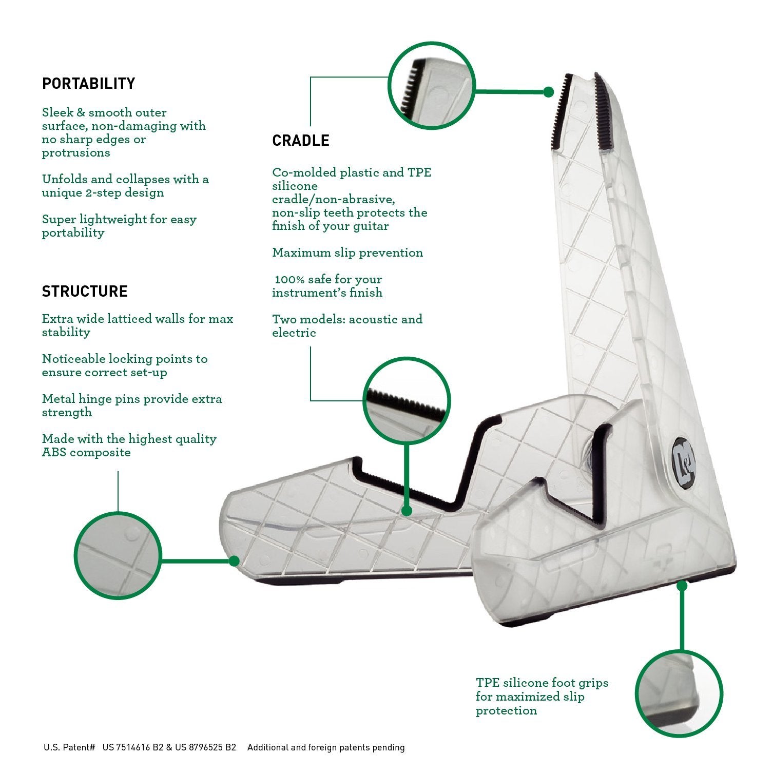 D&A ACOUSTIC GUITAR Icestand Folding GS-0203 - HIENDGUITAR D&A accessories