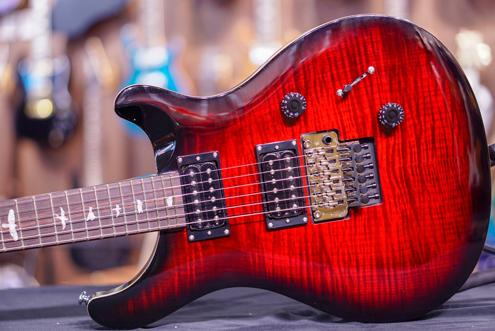 PRS SE Custom 24 Floyd Rose in fire red - HIENDGUITAR PRS SE GUITAR