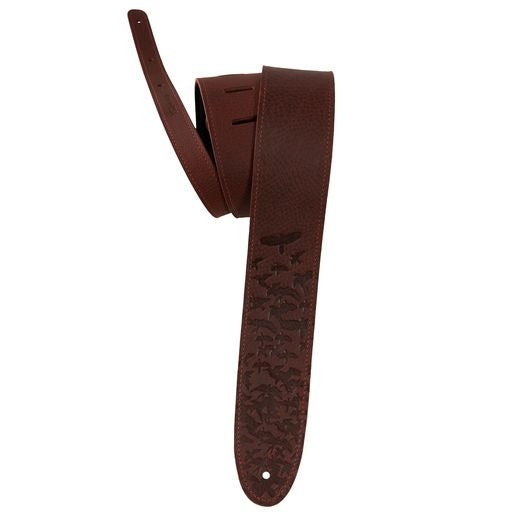 PRS 2.5” Leather Bird Swarm Strap - HIENDGUITAR Rust Rust PRS Straps