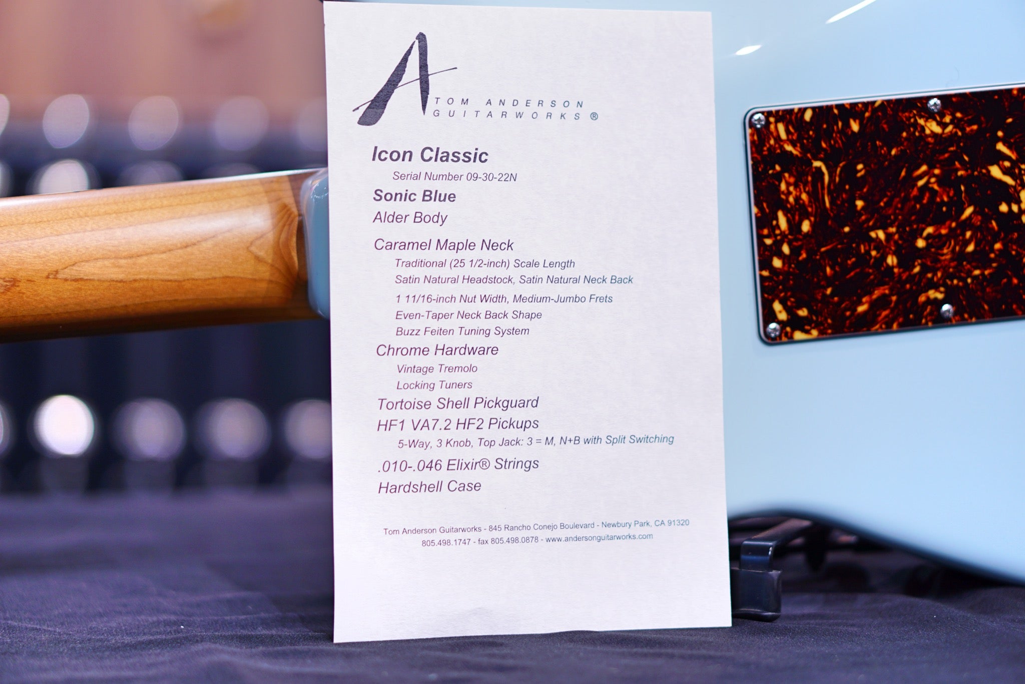 Anderson Icon Classic Sonic Blue * 09-30-22N * - HIENDGUITAR Anderson GUITAR