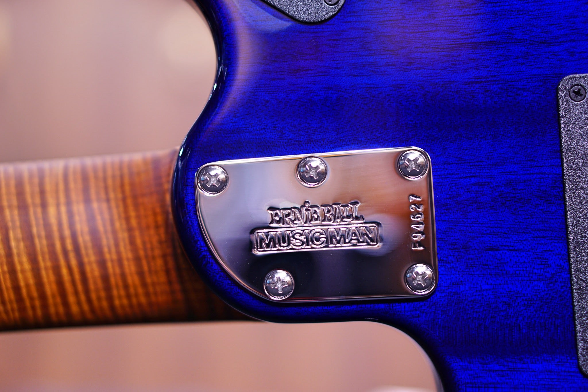 Musicman JP15 7-String - Cerulean Paradise Flame - Roasted Maple F94627 - HIENDGUITAR Musicman GUITAR