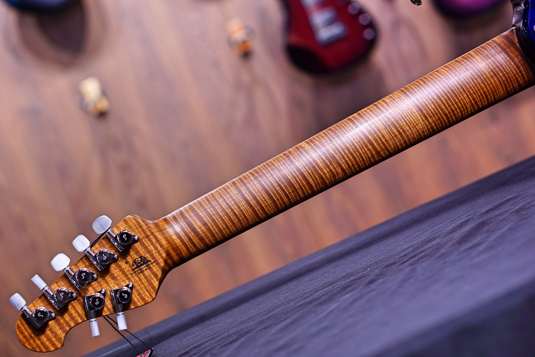 Musicman JP15 7-String - Cerulean Paradise Flame - Roasted Maple F94627 - HIENDGUITAR Musicman GUITAR